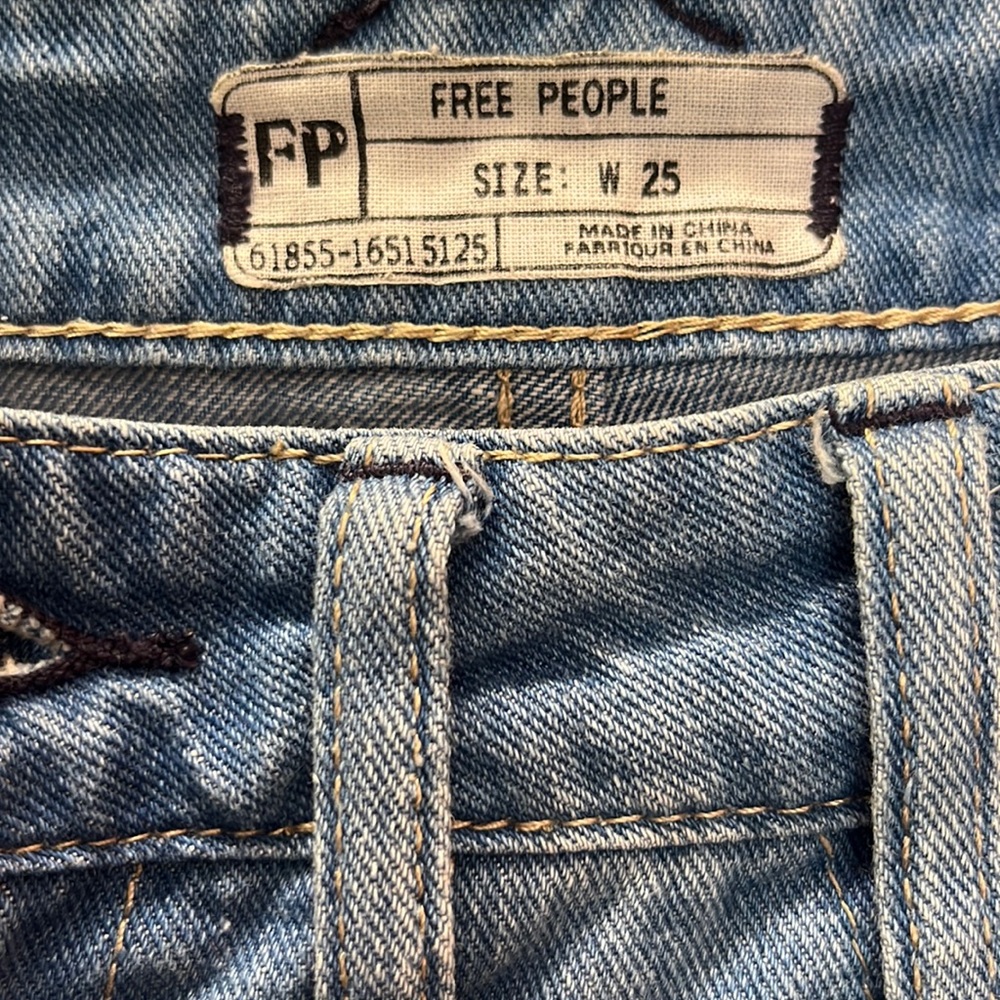 Free People Bell Bottom, Patchwork Jeans - image 1